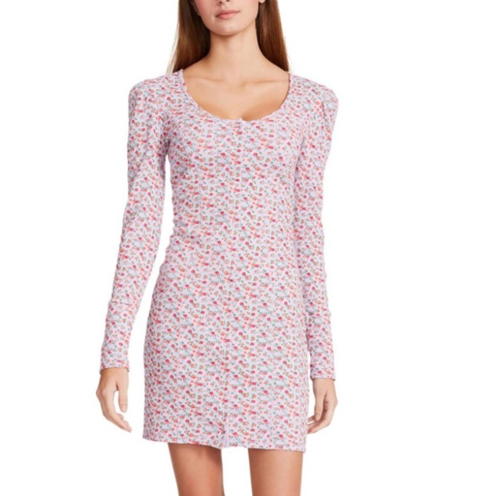 Floral Long Sleeve Mini Dress